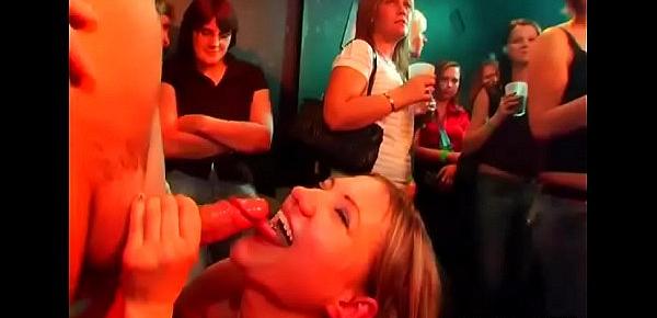  Blonde girl swallowing pecker with cream while black fucking her pussy
